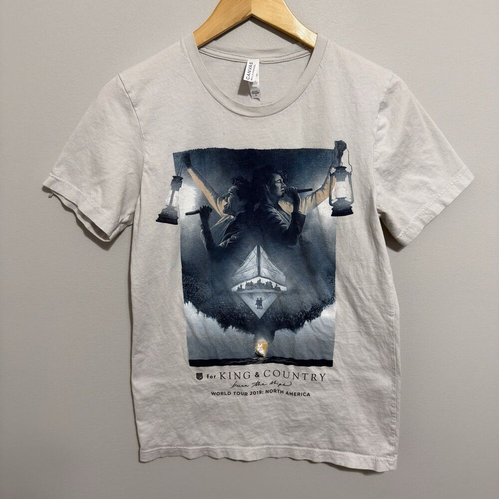 Bella+Canvas For King & Country T-Shirt Mens S Beige Burn The Ships Tour 2019